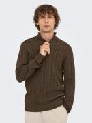 ONLY & SONS Schipperstrui ONSLOUI REG 12 CABEL HALF ZIP KNIT