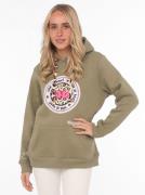 Zwillingsherz Hoodie met "wild at heart"-opdruk en bindbandjes in leeu...