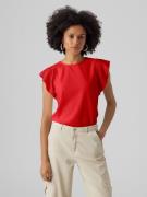 Vero Moda Shirt met ronde hals VMTASSA SL FRILL TOP NOOS
