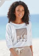Elbsand Shirt met lange mouwen met logoprint, katoenmix, sportief-casu...