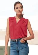 Lascana Tanktop met zilverkleurige studs-details, losse blousetop