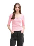 Tom Tailor Denim T-shirt met ribstructuur