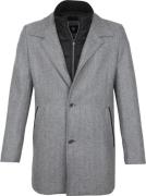 Suitable Geke Coat Herringbone Grijs