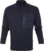 Scotch and Soda Sweater Chest Pocket Donkerblauw