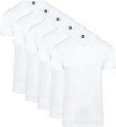 Alan Red Vermont T-Shirt V-Hals Wit 5 pack