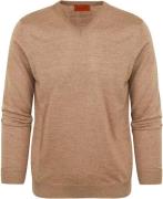 Suitable Pullover V-Hals Wol Beige