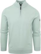 Suitable Half Zip Trui Mintgroen