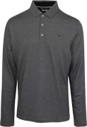 Brax Longsleeve Polo Melange Zwart