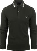 Fred Perry Longsleeve Polo Donkergroen T50