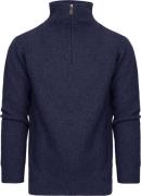 Suitable Half Zip Trui Wol Blend Navy