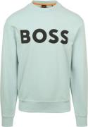 BOSS Trui Logo Turqouise