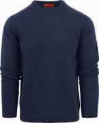 Suitable Lamswol Trui Ronde Hals Navy