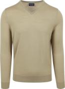 Suitable Merino Pullover V-Hals Lichtgroen