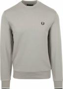 Fred Perry Sweater Logo Limestone Grijs