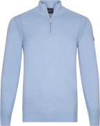 Cavallaro Palio Half Zip Trui Wolmix Lichtblauw