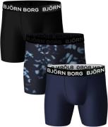 Björn Borg Performance Boxershorts 3-Pack Blauw Zwart