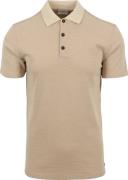 No Excess Poloshirt Structuur Beige