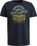 PME Legend Single Jersey T-Shirt Print Blauw