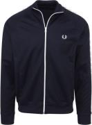 Fred Perry Taped Track Jacket Carbon Blauw