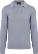 Marc O'Polo Longsleeve Poloshirt Riva Lichtblauw