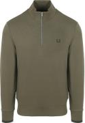 Fred Perry Half Zip Trui Olijfgroen