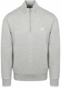 Fred Perry Half Zip Trui Melange Grijs