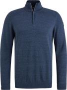 Vanguard Trui Half Zip Melange Donkerblauw