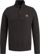 PME Legend Knitted Half Zip Trui Zwart