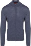 Suitable Cardigan Merino Denim Blauw