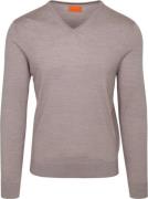 Suitable Merino Pullover V-Hals Greige