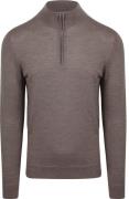 Profuomo Half Zip Pullover Luxury Bruin