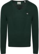 Gant Pullover V-Hals Woolblend Donkergroen