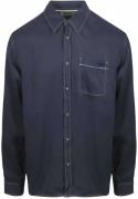 Scotch and Soda Overhemd Solid Tencel Navy