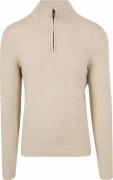 Suitable Half Zip Pullover Boiled Wool Ecru