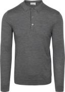 Profuomo Longsleeve Poloshirt Merinowol Antraciet