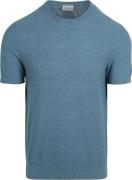 Suitable Piqué T-shirt Linnen Blauw