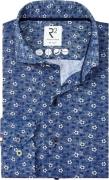 R2 Overhemd Tech Knit Flowers & Paisley Blauw