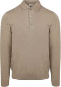 Profuomo Longsleeve Poloshirt Luxury Basic Beige