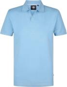 Petrol Knitted Polo Lichtblauw