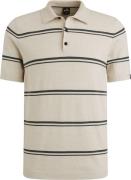 Vanguard Knitted Poloshirt Streep Beige