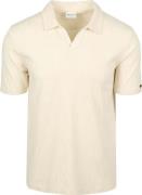 No Excess Poloshirt Terry Jacquard Ecru