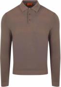 Suitable Compact Cotton Poloshirt Taupe