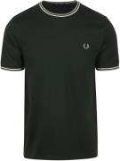 Fred Perry M1588 Twin Tipped T-shirt Donker Groen