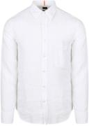 BOSS Relegant Overhemd Linnen Wit