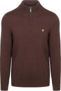 Lyle & Scott Half Zip Pullover Merinowol Espresso
