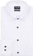 Olymp Luxor Overhemd Contrast Button Wit