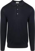 Profuomo Longsleeve Poloshirt Merinowol Navy