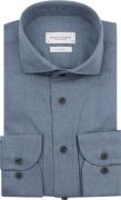 Profuomo Overhemd Peached Twill Flanel Blauw