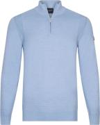 Cavallaro Palio Half Zip Trui Wolmix Lichtblauw