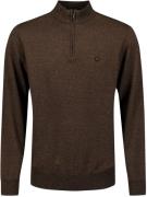 No Excess Half Zip Trui Taupe Melange